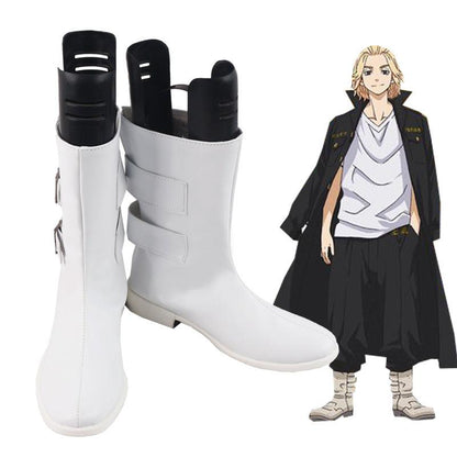 Tokyo Revengers Mikey Manjiro Sano White Anime Comic Cosplay Boots Shoes