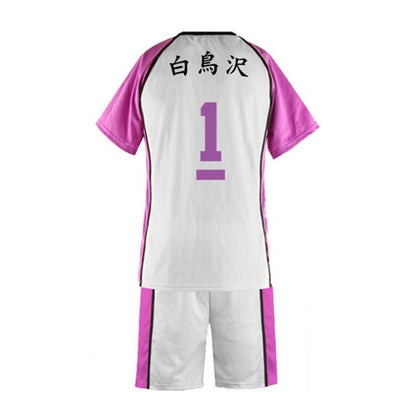 Anime Haikyuu Shiratorizawa Academy Ushijima Wakatoshi T-Shirt Uniform Cosplay Costume