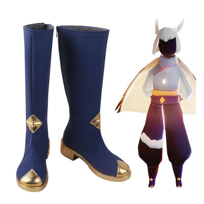 Sky: Children of the Light Winter Season Game Cosplay Boots Navy Blue Shoes