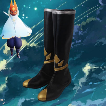 Sky: Children of the Light Season of Winter Spirits Daylight Prairie Festival Spin Black Winter Game Cosplay Boots Shoes