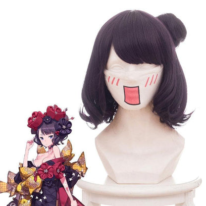 FGO Fate/Grand Order Katsushika Hokusai Purple Bun Cosplay Wigs