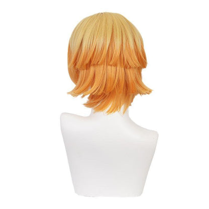 Anime Demon Slayer: Kimetsu no Yaiba Zenitsu Agatsuma Female Cosplay Wig Blonde Long Ponytail Cosplay Wigs