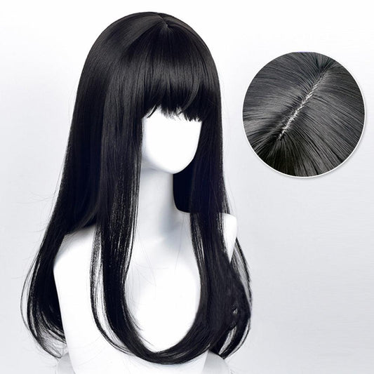 Anime Chainsaw Man Mitaka Asa Black Long Cosplay Wig