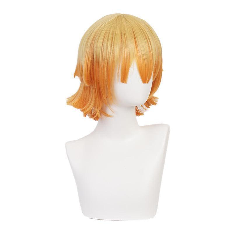 Anime Demon Slayer: Kimetsu no Yaiba Zenitsu Agatsuma Female Cosplay Wig Blonde Long Ponytail Cosplay Wigs