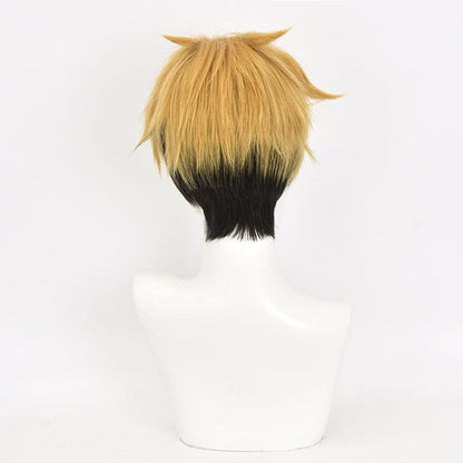 Haikyuu!! Miya Atsumu Golden and Black Short Cosplay Wig