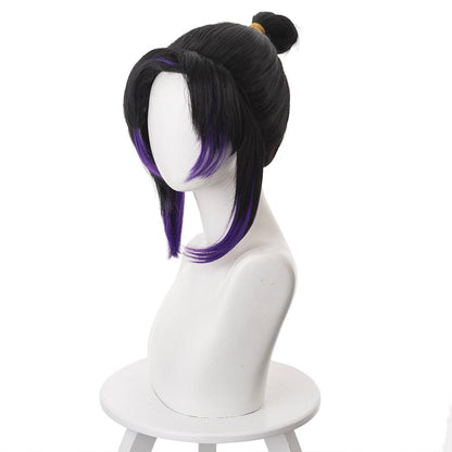 Demon Slayer Kochou Shinobu Black gradient bluish-purple Short Cosplay Wig