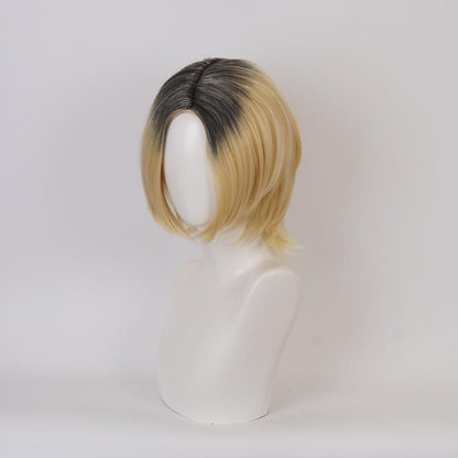 Haikyuu!! Kozume Kenma Golden and Black Short Cosplay Wig