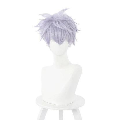 Anime Jujutsu Kaisen Ordinary Satoru Gojo Short Purple Cosplay Wigs