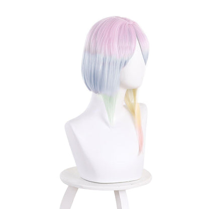 Anime Cyberpunk Edgerunners Lucyna Kushinada Colorful Short Cosplay Wig