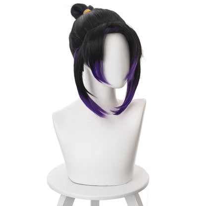 Demon Slayer Kochou Shinobu Black gradient bluish-purple Short Cosplay Wig