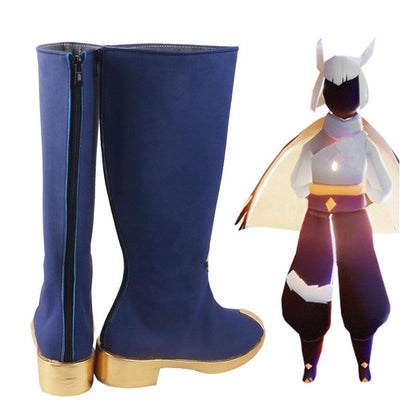 Sky: Children of the Light Winter Season Game Cosplay Boots Navy Blue Shoes