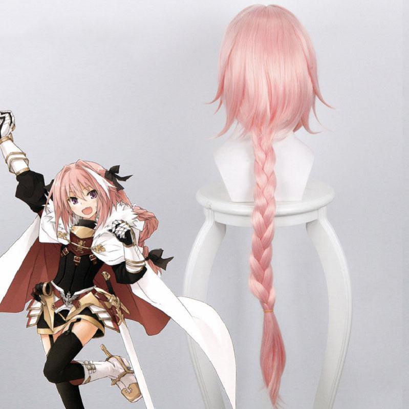 FGO Fate Grand Order Apocrypha Rider of Black Astolfo Pink Long Braid Cosplay Wig