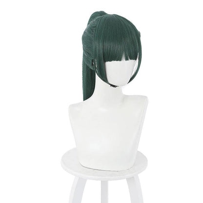 Anime Jujutsu Kaisen Maki Zenin Long Dark Green Cosplay Wigs