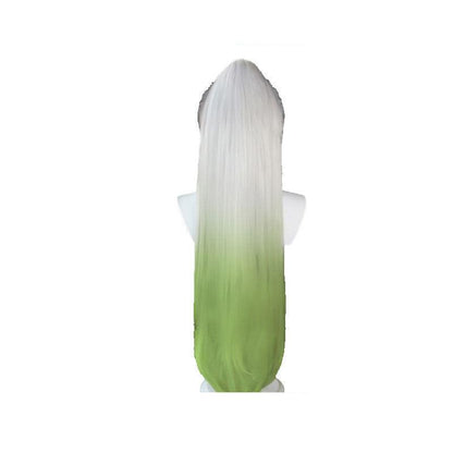 Anime Demon Slayer: Kimetsu no Yaiba Daki White Gradient Green Cosplay Wigs