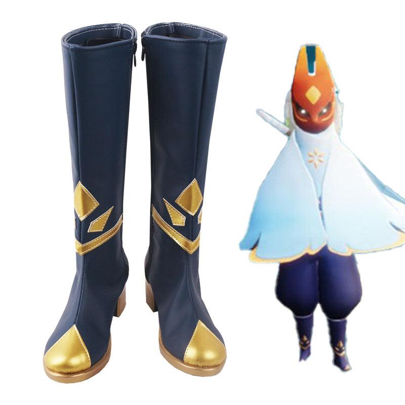 Sky: Children of the Light Season of Winter Spirits Daylight Prairie Festival Spin Navy Blue winter Game Cosplay Boots Shoes