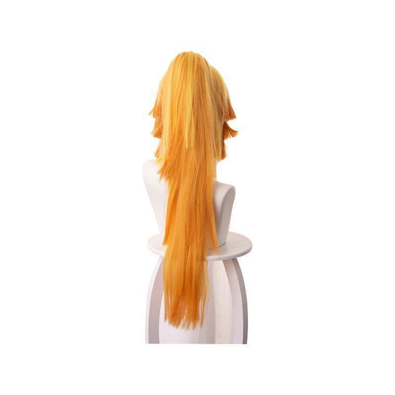 Anime Demon Slayer: Kimetsu no Yaiba Zenitsu Agatsuma Female Cosplay Wig Blonde Long Ponytail Wigs