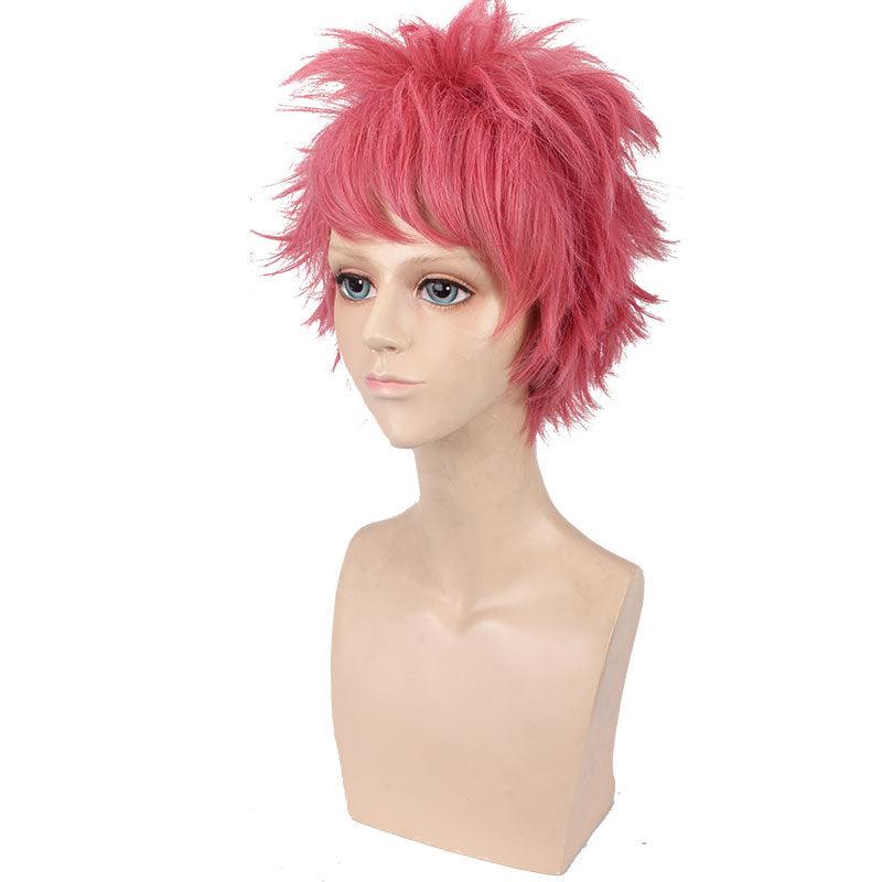 Anime Fairy Tail Etherious Natsu Dragneel Pink Short Cosplay Wigs