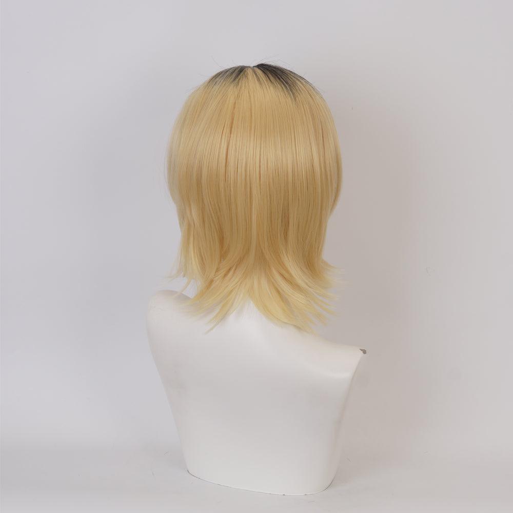 Haikyuu!! Kozume Kenma Golden and Black Short Cosplay Wig