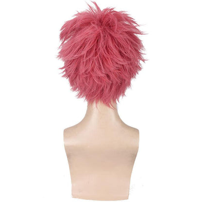 Anime Fairy Tail Etherious Natsu Dragneel Pink Short Cosplay Wigs