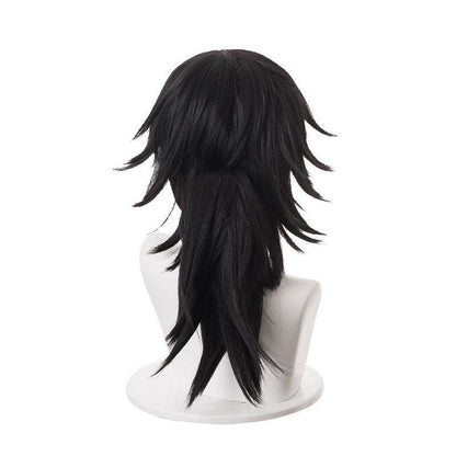 Anime Demon Slayer Kimetsu no Yaiba Tomioka Giyuu Long Straight Black Cosplay Wigs