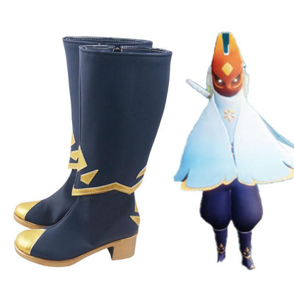 Sky: Children of the Light Season of Winter Spirits Daylight Prairie Festival Spin Navy Blue winter Game Cosplay Boots Shoes