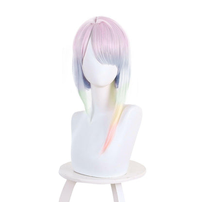 Anime Cyberpunk Edgerunners Lucyna Kushinada Colorful Short Cosplay Wig