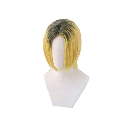 Anime Haikyuu Kozume Kenma Short Black Fade Blond Cosplay Wigs