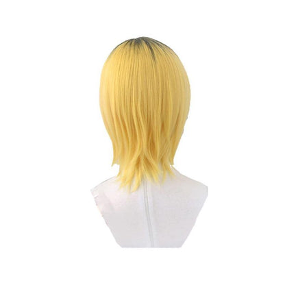 Anime Haikyuu Kozume Kenma Short Black Fade Blond Cosplay Wigs