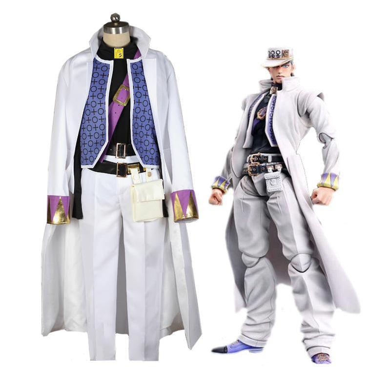 Anime JoJo's Bizarre Adventure Diamond is Unbreakable Kujo Jotaro Cosplay Costume with Hat