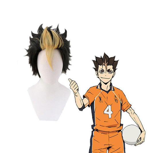 Anime Haikyuu Nishinoya Yuu Short Black Cosplay Wigs