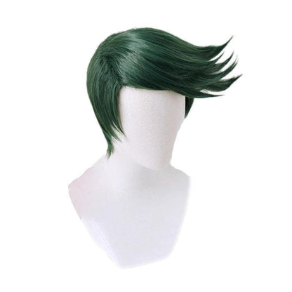 Anime JoJo's Bizarre Adventure Diamond is Unbreakable Rohan Kishibe Short Green Cosplay Wigs